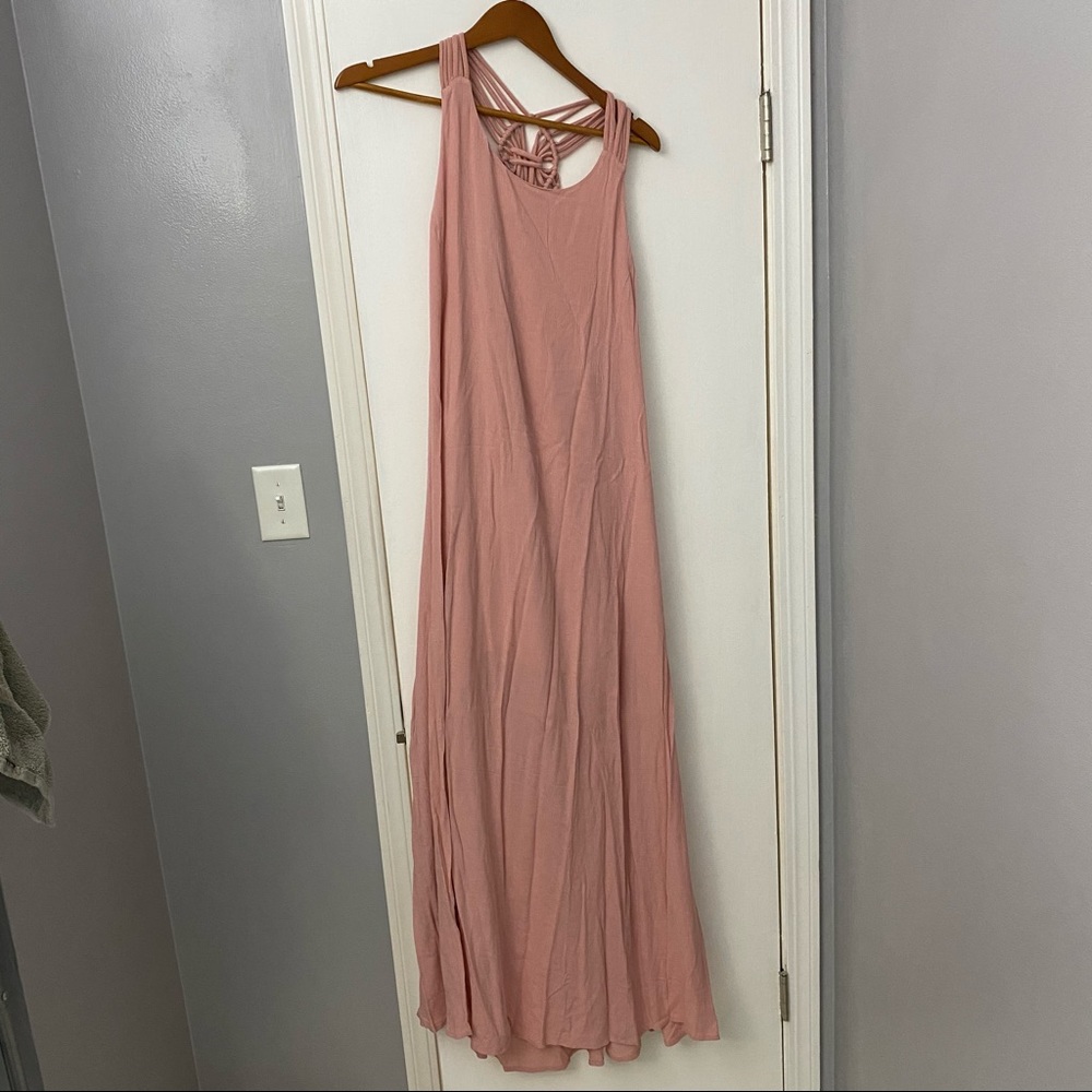 Just fab light pink halter maxi dress